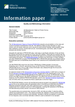 UK manufacturers` sales by product QMI