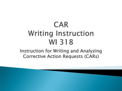 CAR Writing Instructions
