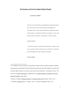 The Paradoxes of Post-War Italian Political Thought