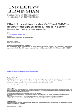 Effect of the calcium halides, CaCl2 and CaBr2, on hydrogen