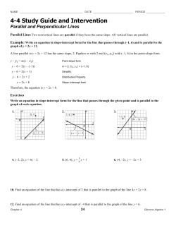 4-4 Study Guide and Intervention(continued) Parallel and