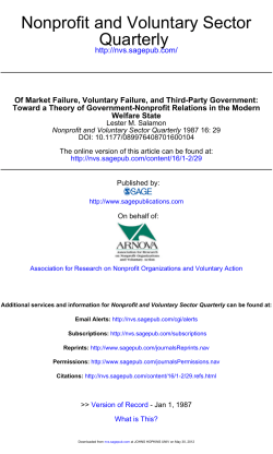 Quarterly Nonprofit and Voluntary Sector