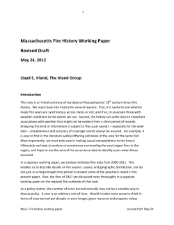 Massachusetts Fire History Working Paper Revised Draft May 24