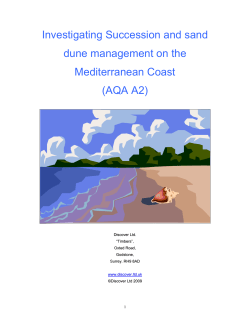 Investigating Succession and sand dune management