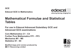Mathematical Formulae and Statistical Tables