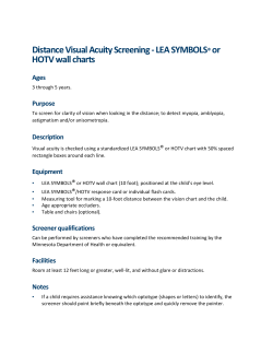 Distance Visual Acuity Screening with Lea Symbols&reg; or HOTV Wall