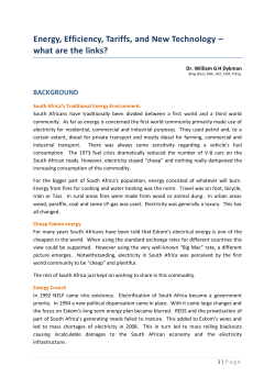 Energy, Efficiency, Tariffs, and New Technology