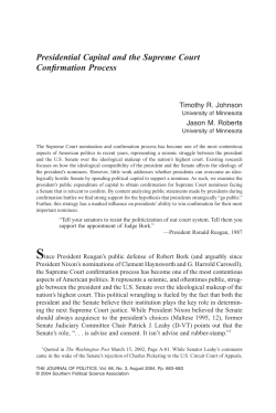 Presidential Capital and the Supreme Court Confirmation Process
