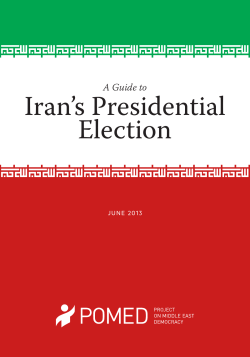 Iran`s Presidential Election - Project on Middle East Democracy