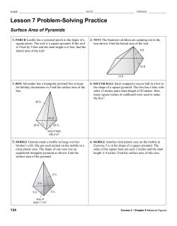 Lesson 7 Problem-Solving Practice Surface Area of Pyramids
