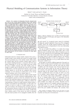 Physical Modeling of Communication Systems in
