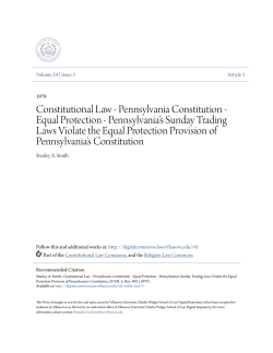 Constitutional Law - Pennsylvania Constitution