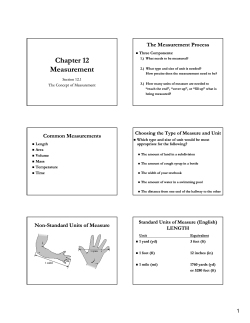 Chapter 12 Measurement