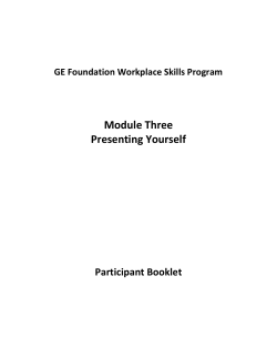 Module 3 - Presenting Yourself Participant