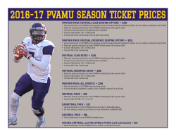 2O16-17 PVAMU SEASON TICKET PRICES
