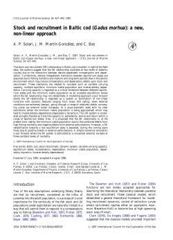 Stock and Recruitment in Baltic cod (Gadus