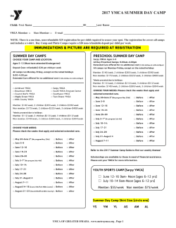 Summer Day Camp Registration - Sarpy YMCA