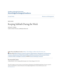 Keeping Sabbath During the Week
