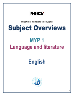 Language A: English - Osnovna škola Matije Gupca Matija Gubec