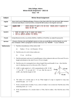 2015-16 Class – VII Subject Winter Break Assignment