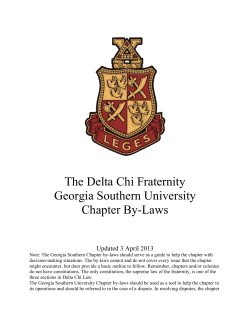 The Delta Chi Fraternity Georgia Southern University Chapter By-Laws