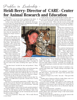 Heidi Berry - Center for Animal Research and Education