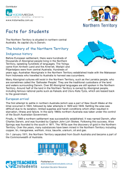Facts for Students - Northern Territory