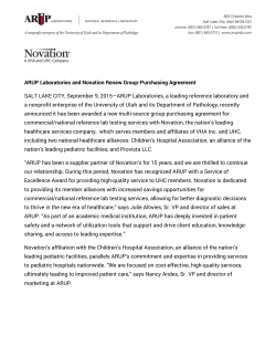 ARUP Laboratories and Novation Renew Group