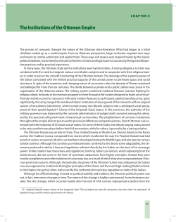 The Institutions of the Ottoman Empire