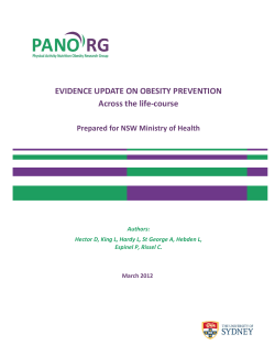 Evidence update on obesity prevention across the life