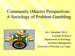 Community (Macro) Perspectives: A Sociology of - 1-888