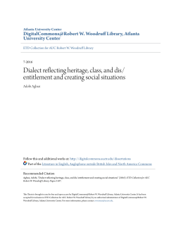 Dialect reflecting heritage, class, and dis/entitlement and creating