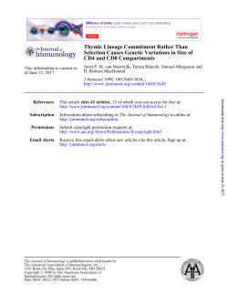 CD4 and CD8 Compartments Selection Causes Genetic Variations