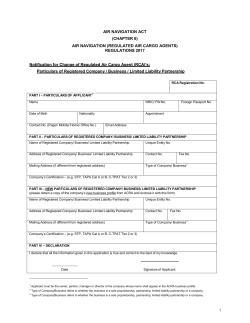 AIR NAVIGATION ACT (CHAPTER 6) AIR NAVIGATION
