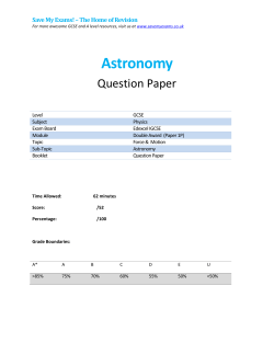 Astronomy (1P) - SAVE MY EXAMS!