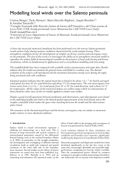 Modelling local winds over the Salento peninsula