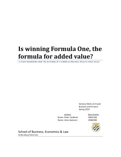 Is winning Formula One, the formula for added value?