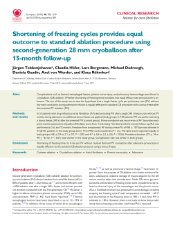 Shortening of freezing cycles provides equal outcome to standard