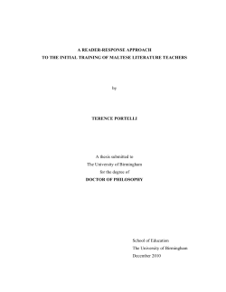 a reader-response approach to the initial training of maltese