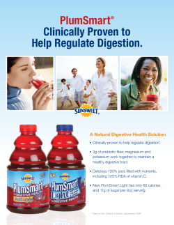 PlumSmart&reg; Clinically Proven to Help Regulate Digestion.