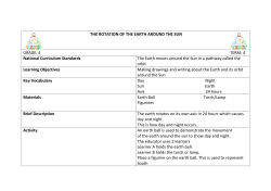 THE ROTATION OF THE EARTH AROUND THE SUN GRADE: 4
