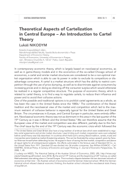 Theoretical Aspects of Cartelization in Central Europe &ndash; An