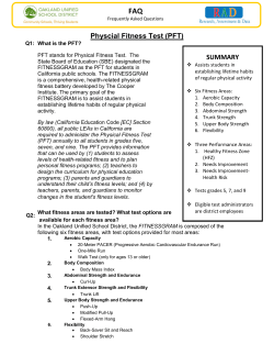 Physcial Fitness Test (PFT) SUMMARY