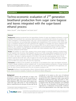 Techno-economic evaluation of 2 generation bioethanol production