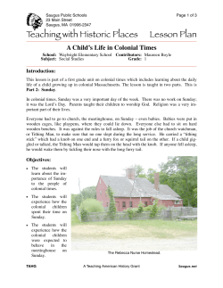 A Child`s Life in Colonial Times (Part 2)