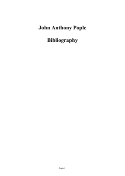 John Anthony Pople Bibliography