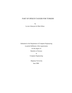 Part of Speech Tagger for Turkish