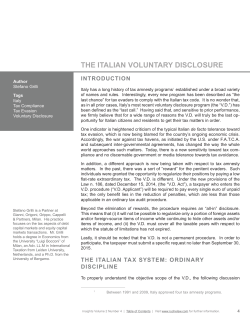 The Italian Voluntary Disclosure