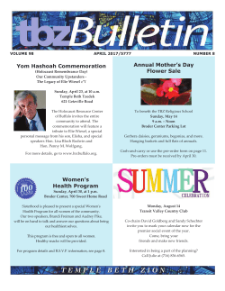 April - Temple Beth Zion
