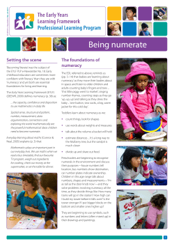 Being numerate - Early Childhood Australia